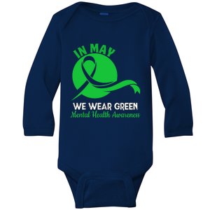 Tal Health Month We Wear Green Tal Health Awareness Cool Gift Baby Long Sleeve Bodysuit