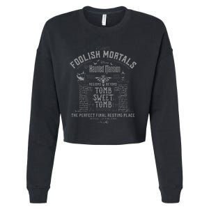 The Haunted Mansion Tomb Sweet Tomb Welcome Mortals Poster Cropped Pullover Crew