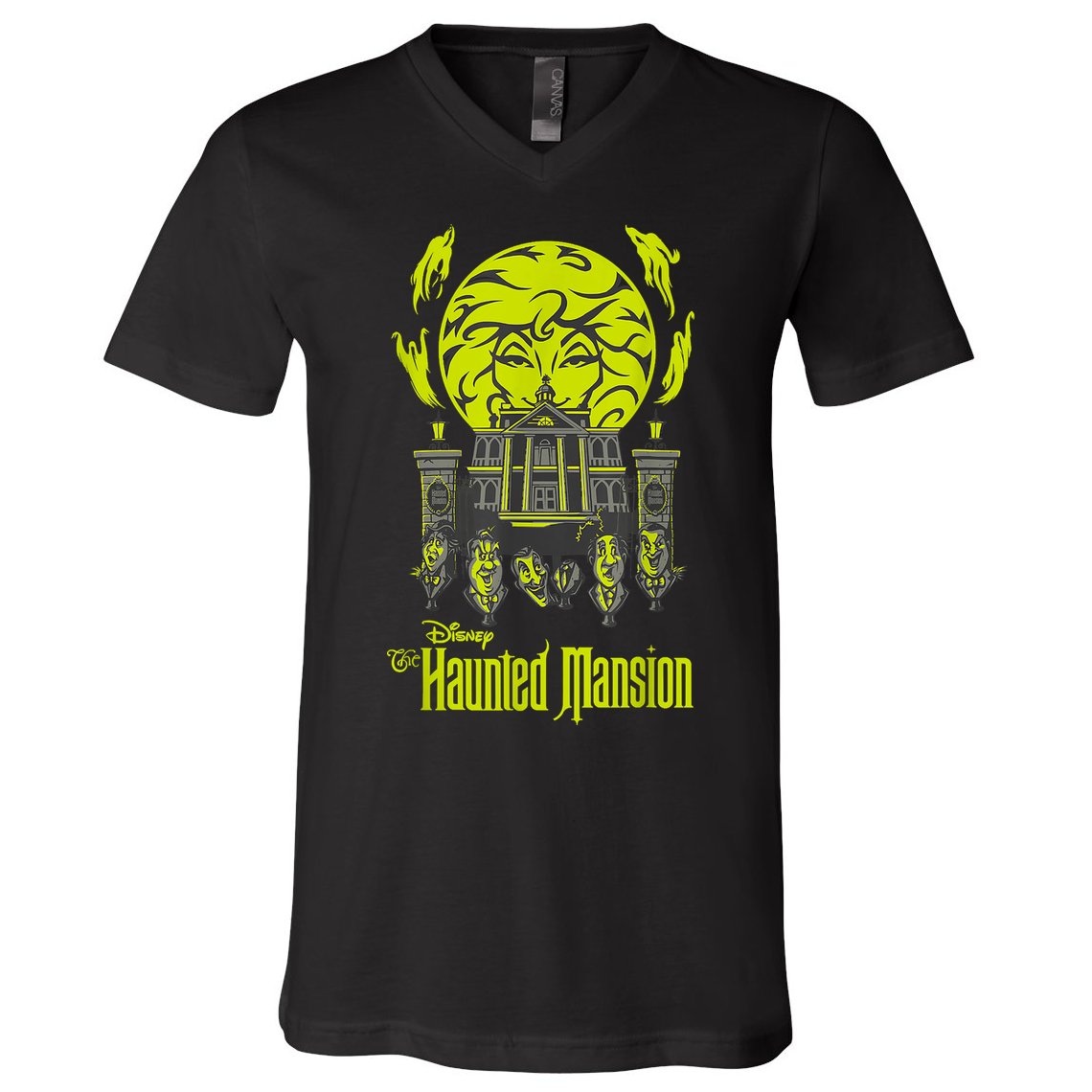 The Haunted Mansion Madame Leota & Singing Busts Poster V-Neck T-Shirt