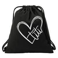 Titi Heart Minimalist Auntie Best Aunt Ever Gift Drawstring Bag