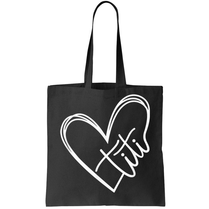 Titi Heart Minimalist Auntie Best Aunt Ever Gift Tote Bag