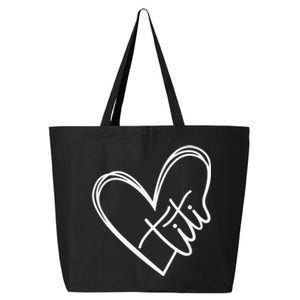 Titi Heart Minimalist Auntie Best Aunt Ever Gift 25L Jumbo Tote