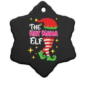 The Hot Mama Elf Mother Elf Funny Gift Ceramic Star Ornament