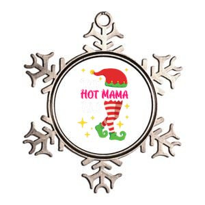 The Hot Mama Elf Mother Elf Funny Gift Metallic Star Ornament