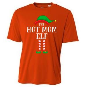 The Hot Mom Elf Christmas Family Matching Group Mother Gift Cooling Performance Crew T-Shirt