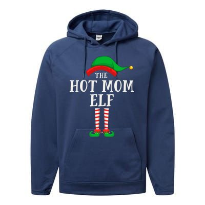 The Hot Mom Elf Christmas Family Matching Group Mother Gift Performance Fleece Hoodie