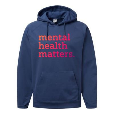 Tal Health Matters Minimalist Empathy Quote Gift Performance Fleece Hoodie