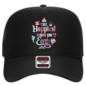 The Happiest Mom On Earth High Crown Mesh Back Trucker Hat