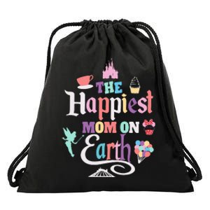 The Happiest Mom On Earth Drawstring Bag