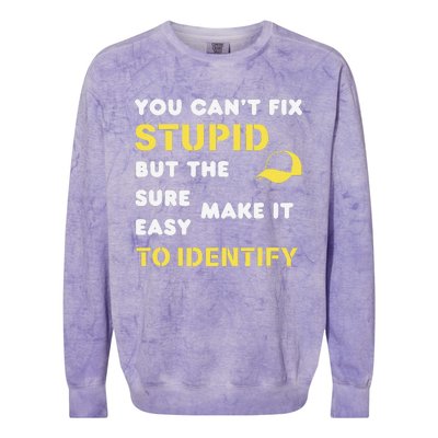 The Hats Make It Easy To Identify CanT Fix Stupid Colorblast Crewneck Sweatshirt