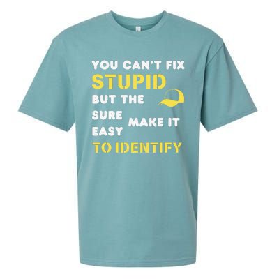 The Hats Make It Easy To Identify CanT Fix Stupid Sueded Cloud Jersey T-Shirt