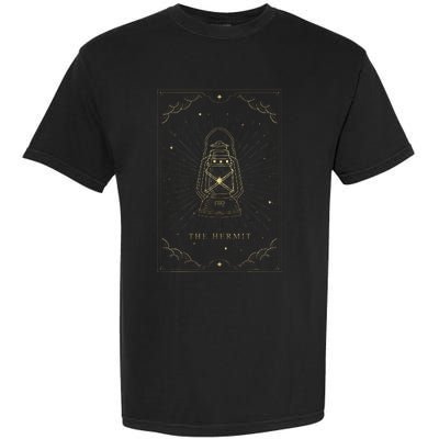 The Hermit Major Arcana Tarot Card Lantern Image Symbolizing Garment-Dyed Heavyweight T-Shirt