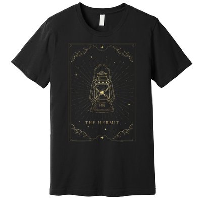 The Hermit Major Arcana Tarot Card Lantern Image Symbolizing Premium T-Shirt