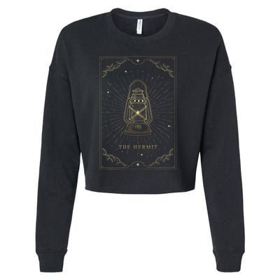The Hermit Major Arcana Tarot Card Lantern Image Symbolizing Cropped Pullover Crew