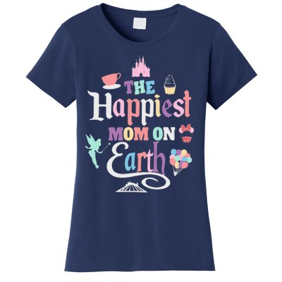 The Happiest Mom On Earth World Family Trip Vacation Women's T-Shirt