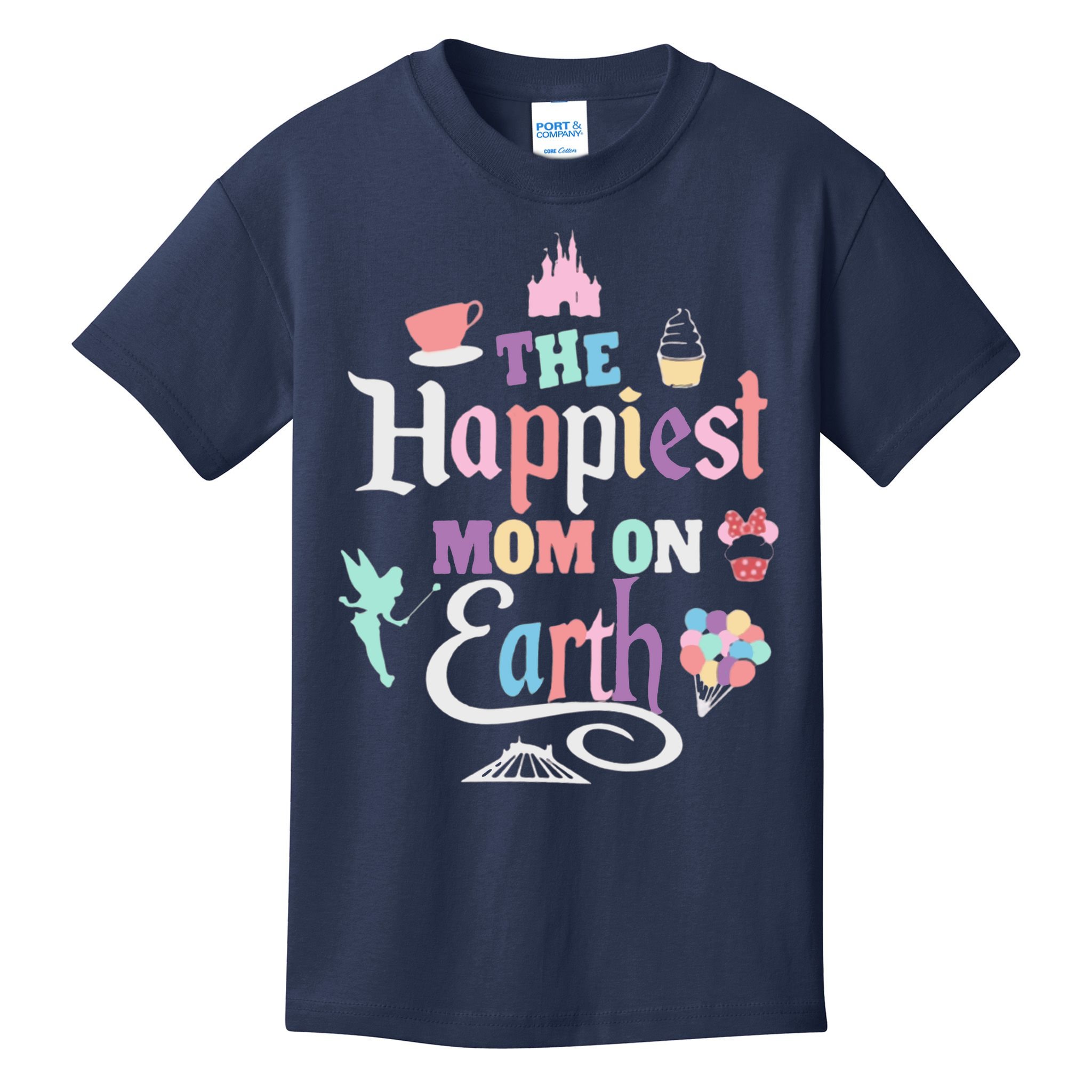 The Happiest Mom On Earth World Family Trip Vacation Kids T-Shirt
