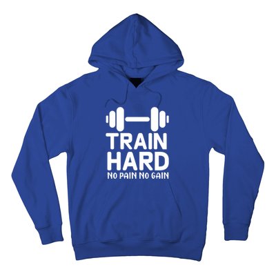 Train Hard No Pain No Gain Gift Funny Gym Workout Gift Hoodie