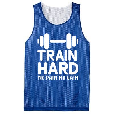 Train Hard No Pain No Gain Gift Funny Gym Workout Gift Mesh Reversible Basketball Jersey Tank