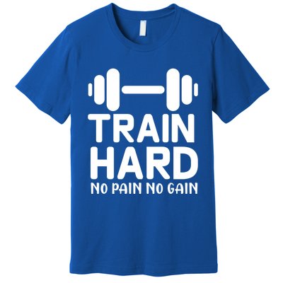 Train Hard No Pain No Gain Gift Funny Gym Workout Gift Premium T-Shirt