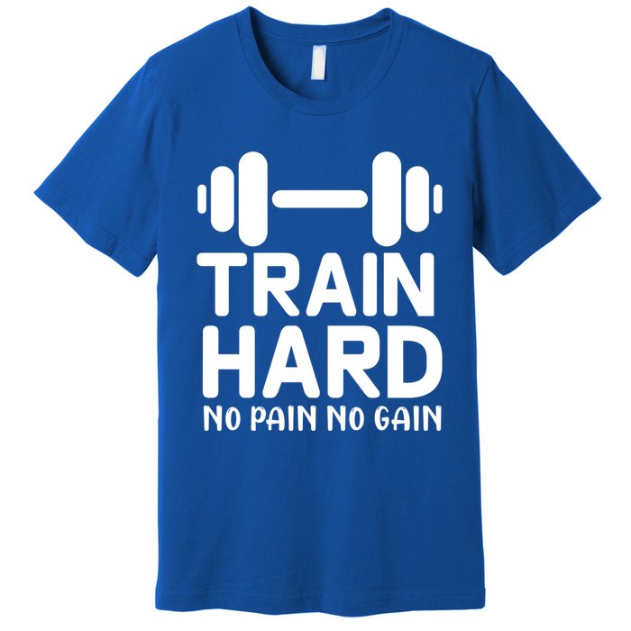 Train Hard No Pain No Gain Gift Funny Gym Workout Gift Premium T-Shirt