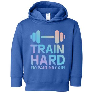 Train Hard No Pain No Gain Great Gift Motivational Gym Workout Funny Gift Toddler Hoodie