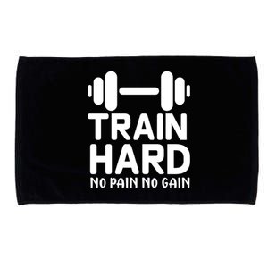 Train Hard No Pain No Gain Gift Motivational Gym Workout Gift Microfiber Hand Towel