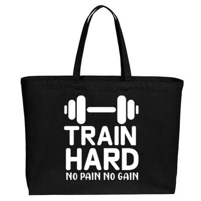 Train Hard No Pain No Gain Gift Motivational Gym Workout Gift Cotton Canvas Jumbo Tote