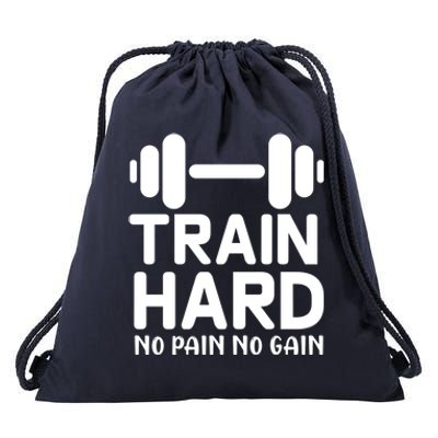 Train Hard No Pain No Gain Gift Motivational Gym Workout Gift Drawstring Bag