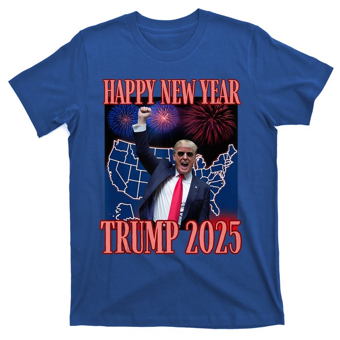 Trump Happy New Year 2025 45 47 Outlaw Won Sarcasm T-Shirt