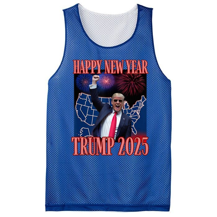 Trump Happy New Year 2025 45 47 Outlaw Won Sarcasm Mesh Reversible Basketball Jersey Tank