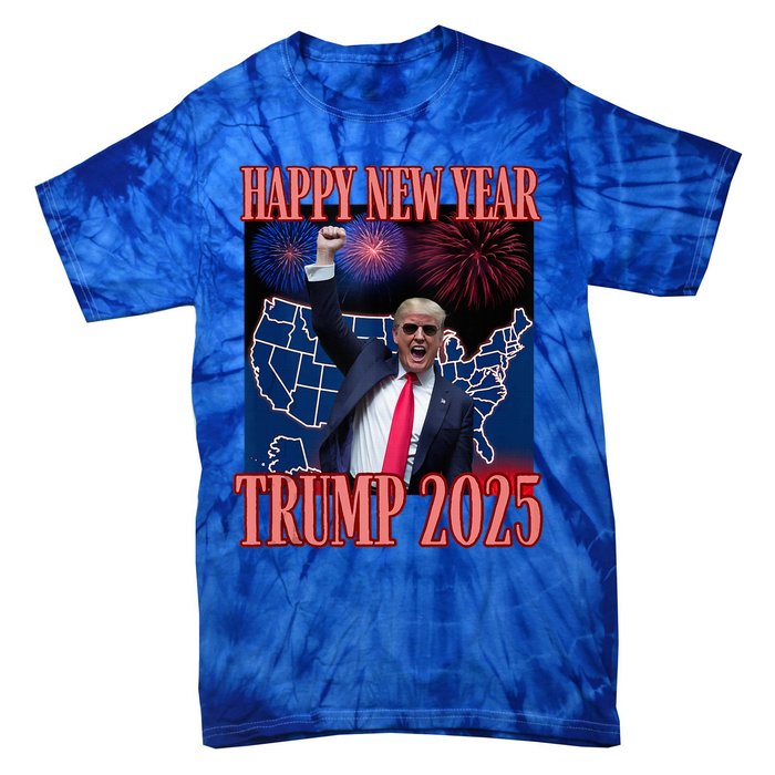 Trump Happy New Year 2025 45 47 Outlaw Won Sarcasm Tie-Dye T-Shirt