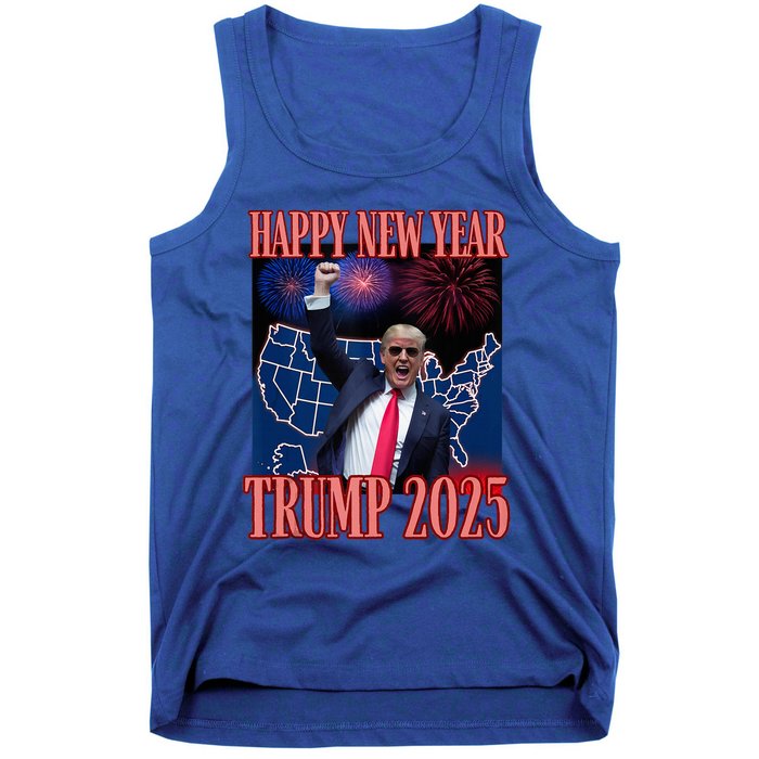 Trump Happy New Year 2025 45 47 Outlaw Won Sarcasm Tank Top