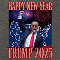 Trump Happy New Year 2025 45 47 Outlaw Won Sarcasm Cotton Canvas Backpack