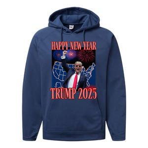 Trump Happy New Year 2025 45 47 Outlaw Won Sarcasm Performance Fleece Hoodie