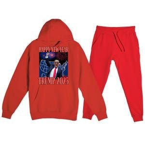 Trump Happy New Year 2025 45 47 Outlaw Won Sarcasm Premium Hooded Sweatsuit Set