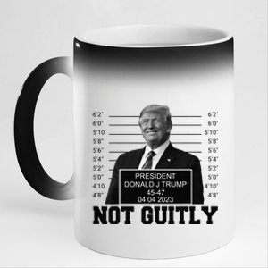 Trump Hot Not Guilty Trump Supporter Trump President 45 47 11oz Black Color Changing Mug