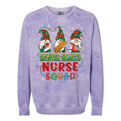 Tal Health Nurse Squad Cute Three Gnomes Christmas Nurse Gift Colorblast Crewneck Sweatshirt