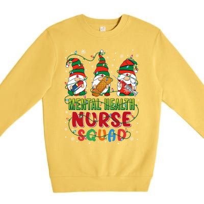 Tal Health Nurse Squad Cute Three Gnomes Christmas Nurse Gift Premium Crewneck Sweatshirt