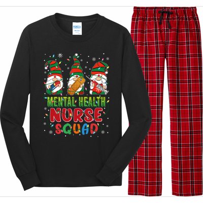 Tal Health Nurse Squad Cute Three Gnomes Christmas Nurse Gift Long Sleeve Pajama Set