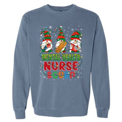 Tal Health Nurse Squad Cute Three Gnomes Christmas Nurse Gift Garment-Dyed Sweatshirt