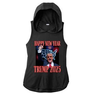 Trump Happy New Year 2025 47th President Convicted Ladies PosiCharge Tri-Blend Wicking Draft Hoodie Tank