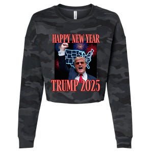 Trump Happy New Year 2025 47th President Convicted Cropped Pullover Crew