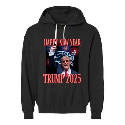 Trump Happy New Year 2025 47th President Convicted Garment-Dyed Fleece Hoodie