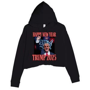 Trump Happy New Year 2025 47th President Convicted Crop Fleece Hoodie