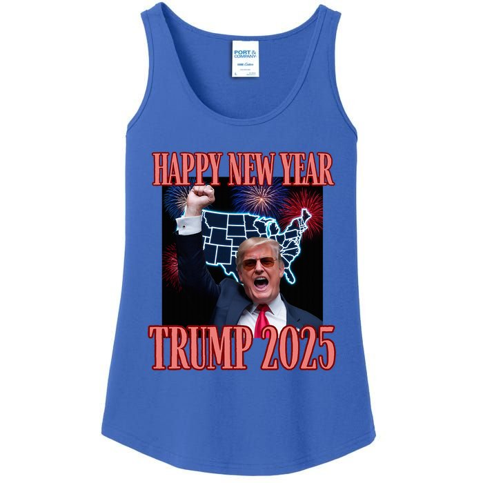 Trump Happy New Year 2025 47th President Convicted Ladies Essential Tank