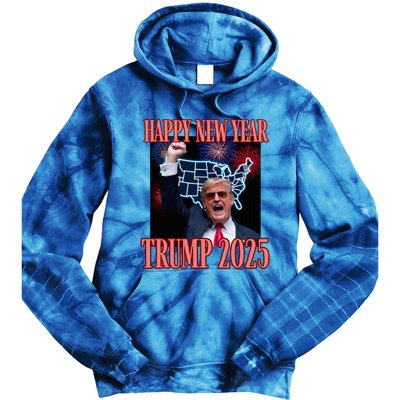 Trump Happy New Year 2025 47th President Convicted Tie Dye Hoodie