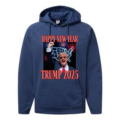 Trump Happy New Year 2025 47th President Convicted Performance Fleece Hoodie