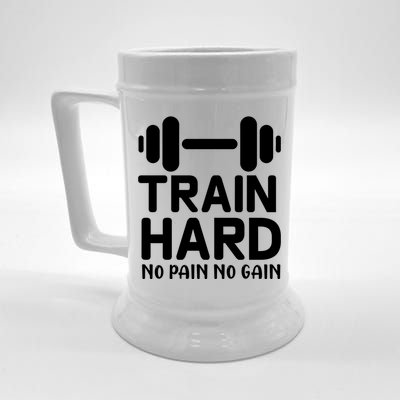 Train Hard No Pain No Gain Cute Gift Motivational Gym Workout Gift Beer Stein