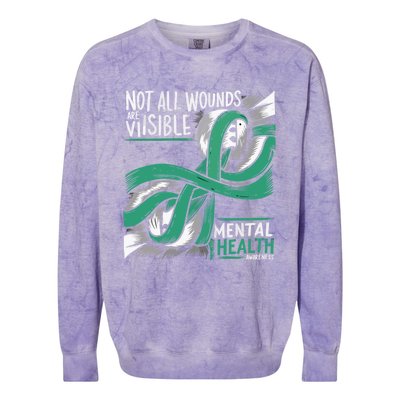 Tal Health Not All Wounds Visible Tal Health Awareness Gift Colorblast Crewneck Sweatshirt