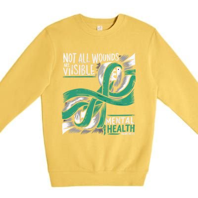 Tal Health Not All Wounds Visible Tal Health Awareness Gift Premium Crewneck Sweatshirt